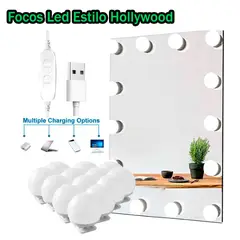 GENERICO - Focos Led Estilo Hollywood para Espejo de Maquillaje de Pared