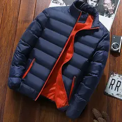 GENERICO - Chaqueta de hombre cremallera invierno engrosada cálida-azul