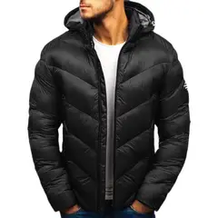 BLWOENS - Chaqueta de hombre cremallera invierno -negro