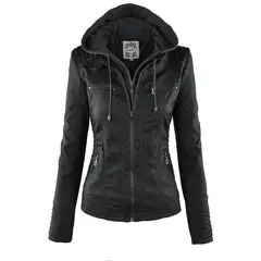 GENERICO - Abrigo de invierno con cremallera de chaqueta de mujer otoño-negro