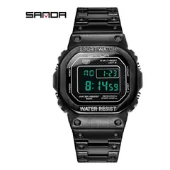 VATYERTY - Sanda 390 reloj digital luminoso cuadrado impermeable negro