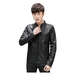 VATYERTY - Chaqueta motera de cuero delgada ligera de primavera para chaqueta