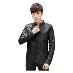 VATYERTY - Chaqueta motera de cuero delgada ligera de primavera para chaqueta