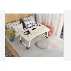 GENERICO - Mesa plegable para laptop con 4 puertos usb + ventilador BEIGE