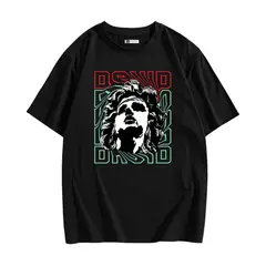 YANSUS - Polo Hombre Negro Estampado Letra