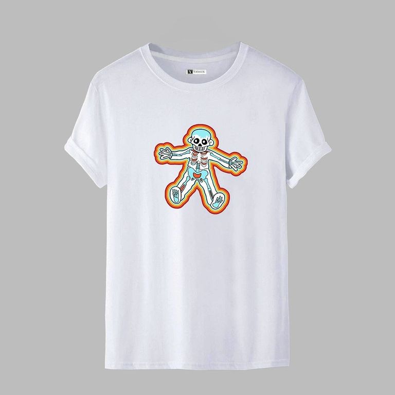 Polo Hombre Blanco Estampado