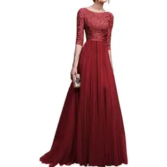 VATYERTY - Vestido casual generico gasa vestido falda larga - rojo