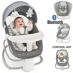 BABY - Mecedora de Bebe Musical Deluxe 4 en 1 Gris 2026