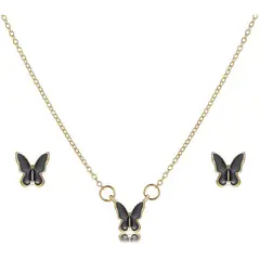 VATYERTY - Conjunto de collar de perno simple retro de mariposa nergo