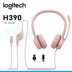 LOGITECH - AUDIFONO CMICROF H390 USB NOISE CANCELLING ROSE