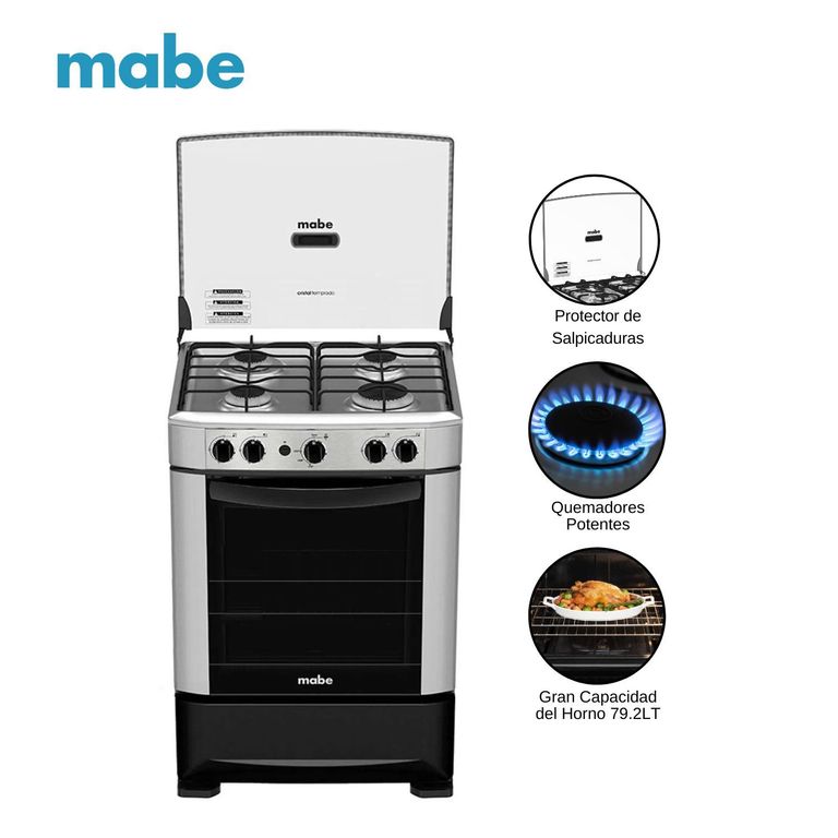 Cocina a Gas 4 Quemadores CMP6014AG0 - Silver
