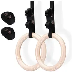 ALPHA GYM - Anillas de gimnasia Aros de madera solida profesional