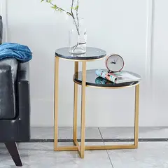 DECOR MESAS - MESA LATERAL DOS EN UNO BLACK