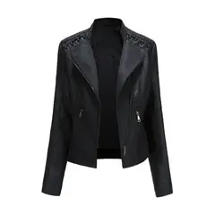 BLWOENS - Chaqueta de PU con cuello sastre mujer