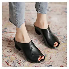 BLWOENS - Sandalias de mujer zapatillas con tacón grueso zapatos para mujer