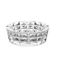 INSPIRATION - Gran cenicer elegante de vidrio tallado circular 15 cm