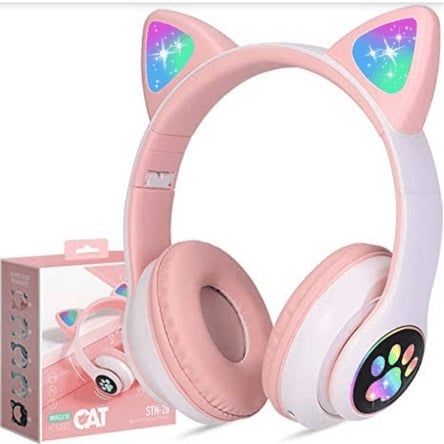 Audífono bluetooth con Radio y luces Gato
