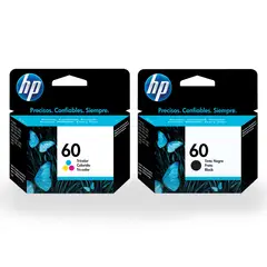 HP - KIT DE CARTUCHO DE TINTA 60 NEGRA / COLOR ORIGINAL