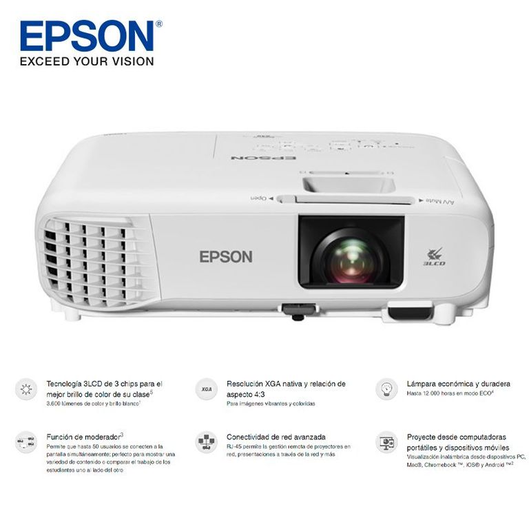 Proyector portátil Powerlite X49 3600 Lúmenes XGA 1024x768