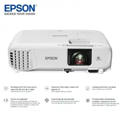 EPSON - Proyector portátil Powerlite X49 3600 Lúmenes XGA 1024x768