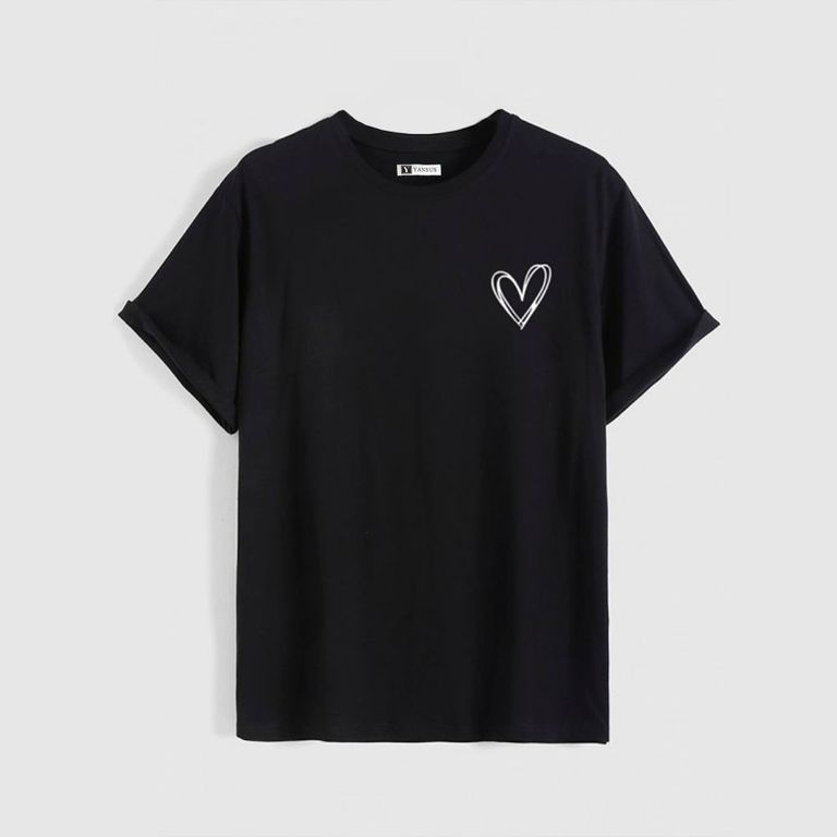Polo Hombre Negro Corazon