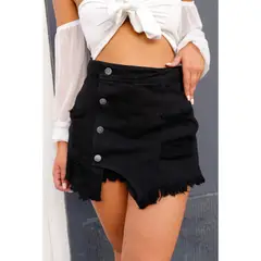 BENCUS JEANS - Short Falda Denim Mujer Palca Negro