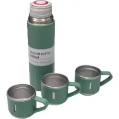 GENERICO - Termo de Acero Inoxidable con tazas regalo - Color Verde