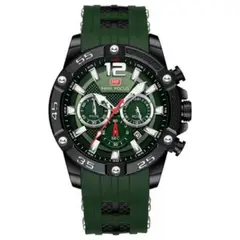 MINI FOCUS - Reloj Acero Negro y Silicona Verde MIN-5