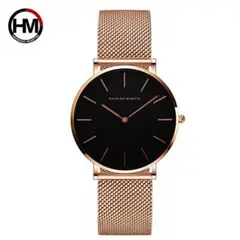 HANNAH MARTIN - Reloj Acero Oro Rosa y Negro HAN-M-2_.
