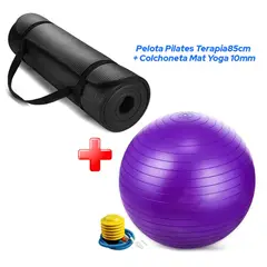 GENERICO - Pelota Pilates Terapia 85cm Colchoneta Mat Yoga 10mm
