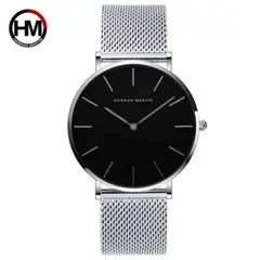 HANNAH MARTIN - Reloj Acero Plateado Negro HAN-8