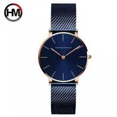 HANNAH MARTIN - Reloj Acero Oro Rosa y Azul HAN-15
