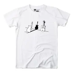 YANSUS - Polo Hombre Blanco Estampado Gato