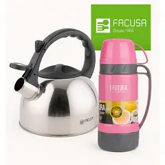 FACUSA - Combo Tetera 2.5 litros + Termo 1 litro Futura
