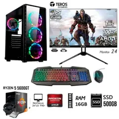 AMD - COMPUTADORA PC GAMER RYZEN 5 5600GT + Ram 16GB +DISCO SSD 500GB +MONITOR 24 FHD