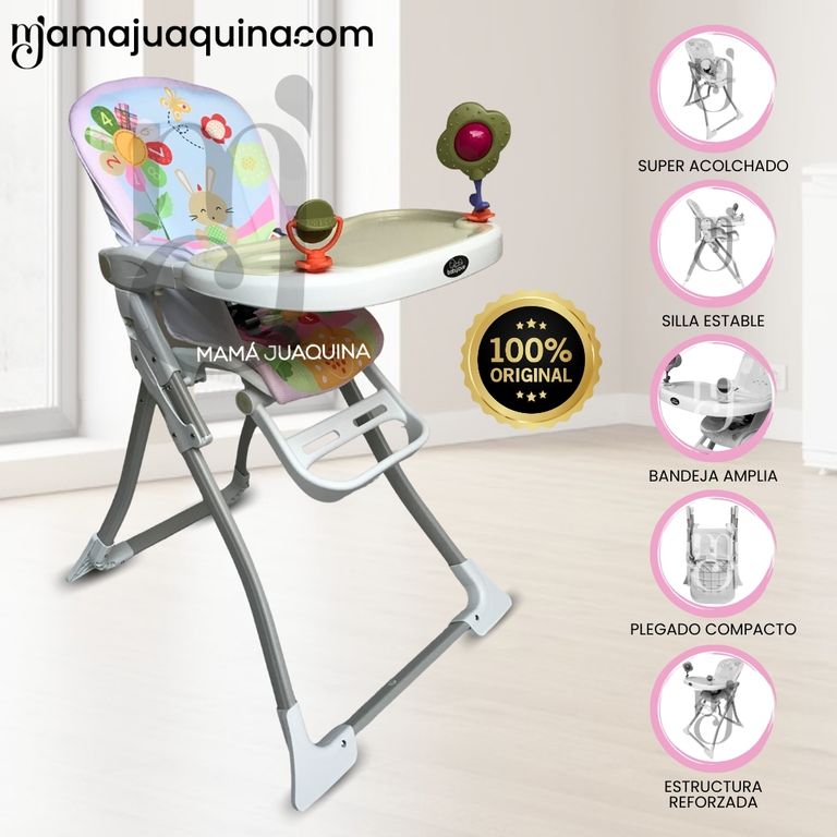 Silla De Comer Didáctica «JUNGLE» Plegable Pink