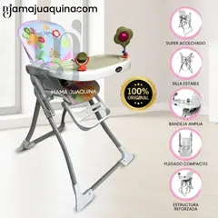 BABY - Silla De Comer Didáctica «JUNGLE» Plegable Pink