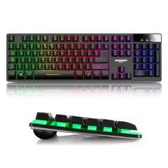 MICRONICS - Teclado Gamer Semi Mecánico Neon con luces led