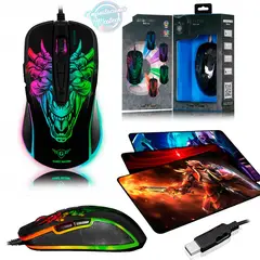 MICRONICS - Mouse gamer inferno rgb 7200 dpi +pad