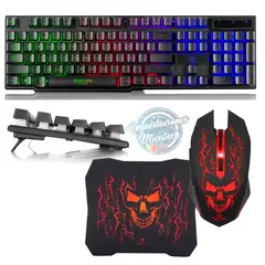 ENKORE - Kit gamer 3 en 1 brain : teclado semimecánico+ mouse + pad