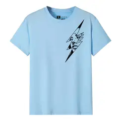 YANSUS - Polo Hombre Celeste Estampado Rayo