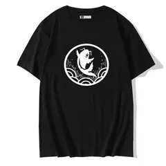 YANSUS - Polo Hombre Negro Estampado Pez