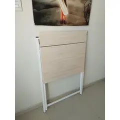 GENERICO - Escritorio plegable color manzano con estructura blanca