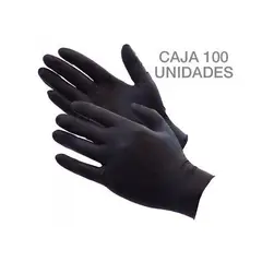 GENERICO - 100 UND. TALLA M GUANTES DE NITRILO NEGRO