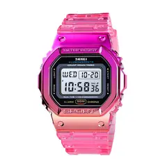 SKMEI - Reloj para Mujer Acuático 5bar con Luz y Calendario Rosa