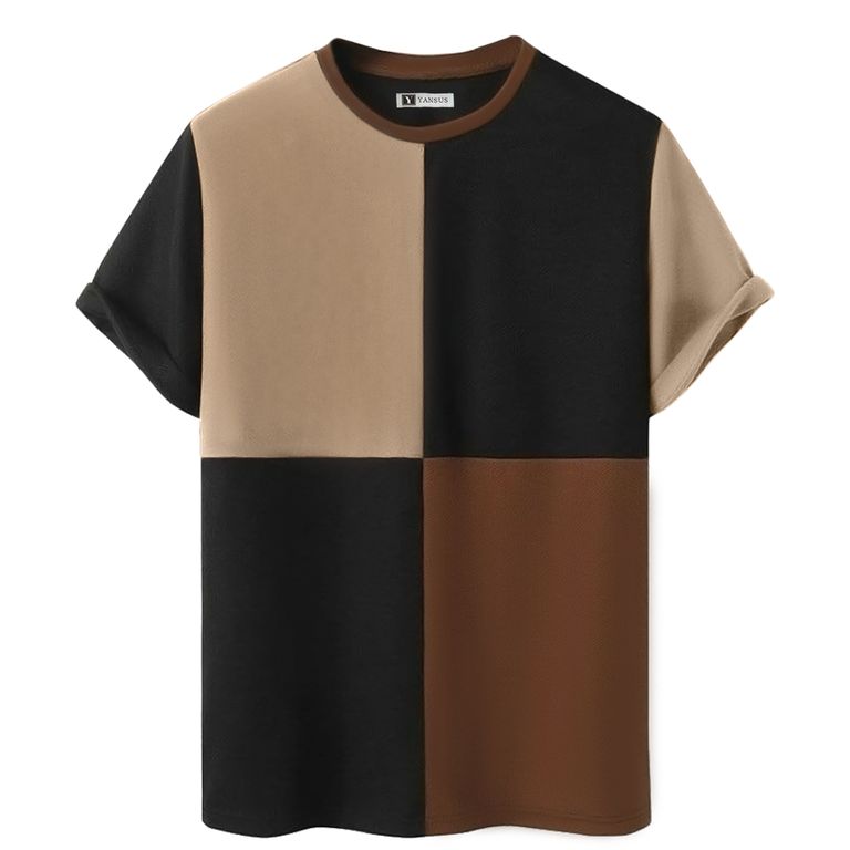 Polo Hombre Tricolor Beige Camello Negro