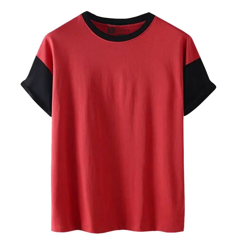 Polo Hombre Bicolor Rojo Negro