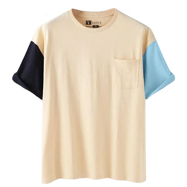 Polo Hombre Bicolor Beige Negro Celeste