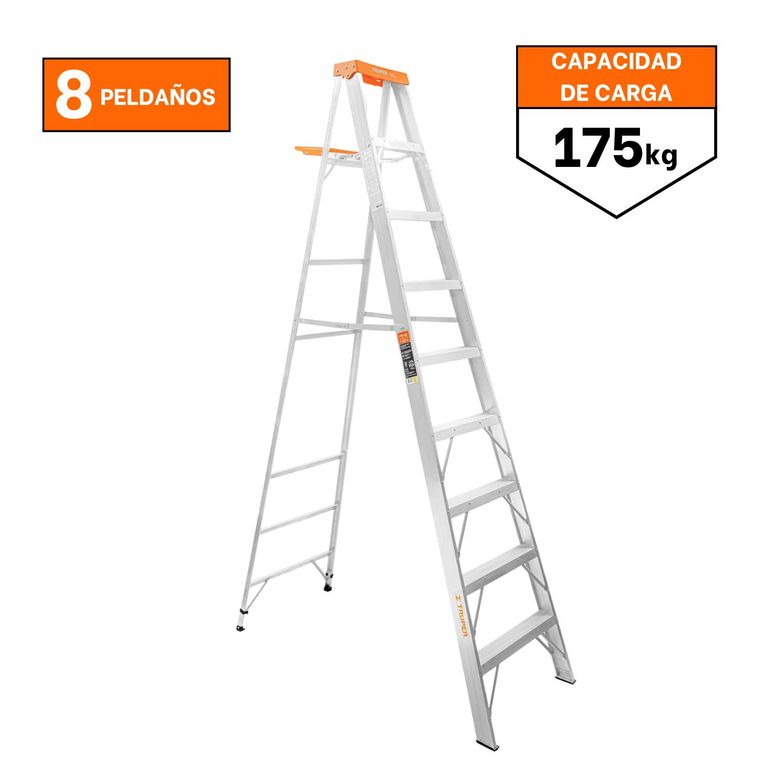 Escalera Tijera 8 Peldaños Capacidad De Carga 175 Kg