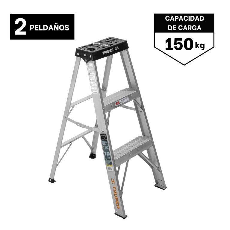 Escalera Tijera 2 Peldaños Capacidad De Carga 150 Kg
